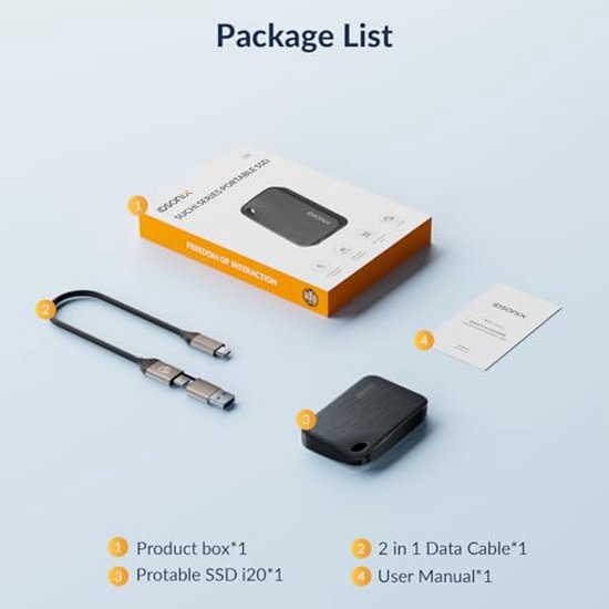 Externe SSD - Draagbare Opslag - Snelle Data Transfer - USB 3.2 Gen 2x2 - 512GB - Zwart — afbeelding 2