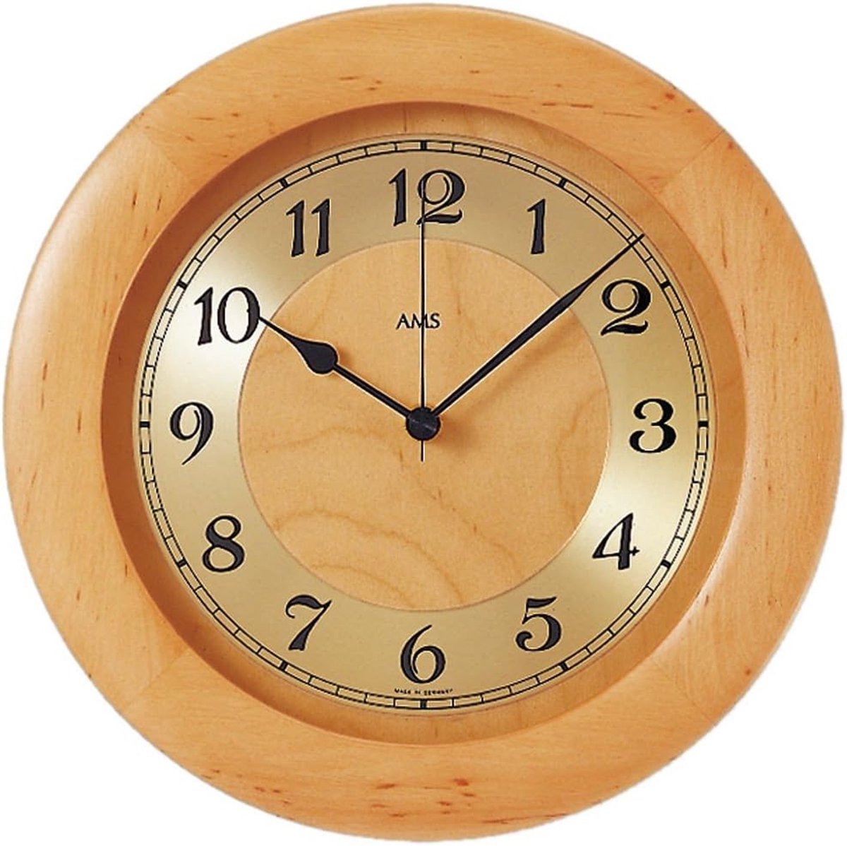 Wandklok - Klassieke klok - Tijdweergave - Radiogestuurd - 30 cm - Houtkleurig