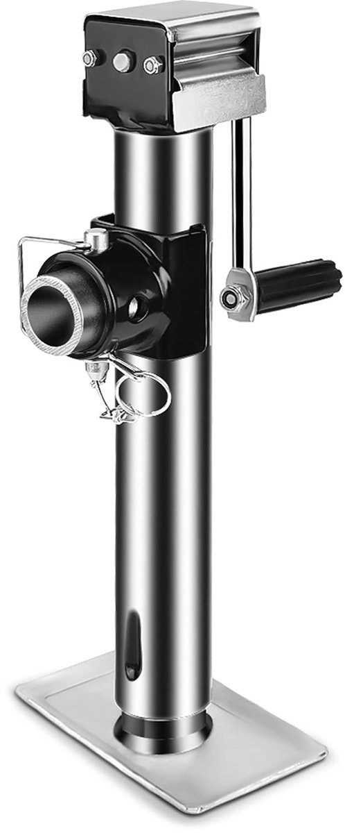 Dailygoods- Aanhangwagenkrik 5000 lbs Capaciteit - Roestvrijstalen Zijwindsteunpoot - Hoogwaardig A3-staal - Ideaal voor Caravan/Trailer - Eenvoudig te Installeren - Trailerjack