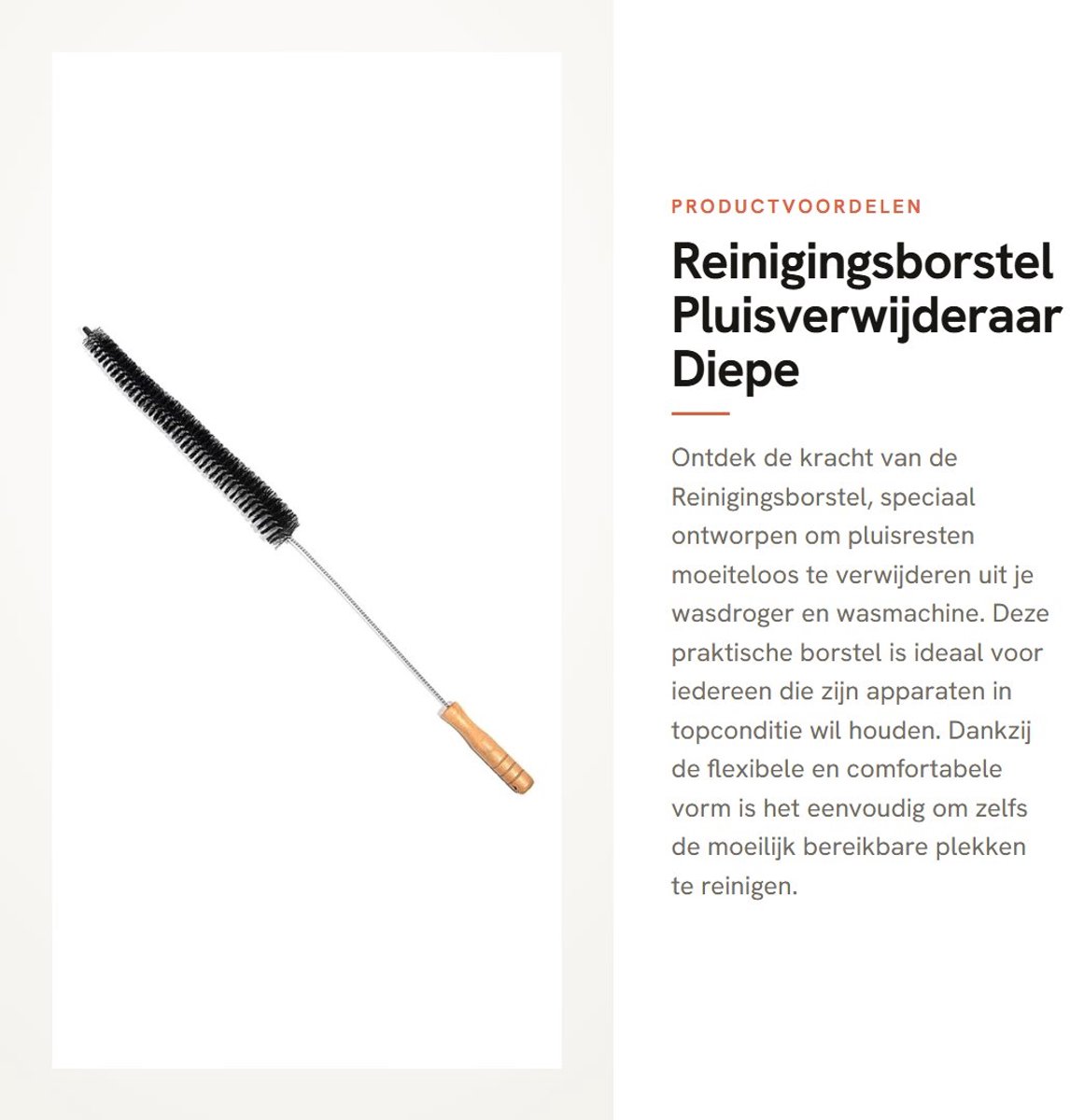 Dailygoods- Reinigingsborstel 70,5 cm - Pluisverwijderaar - Spoelborstel - Flexibele Borstel - Diepe Reiniging - Brandbeveiliging - Pluisborstel