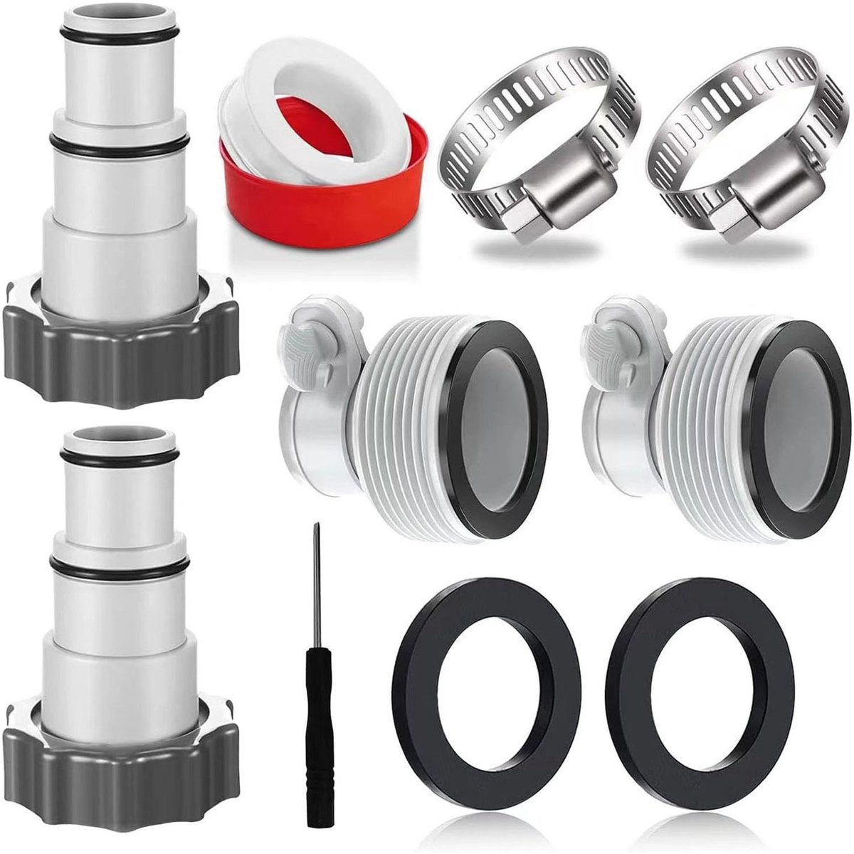 Dailygoods - Poolslangadapterkit voor 1,25 en 1,5 Inch Slangen