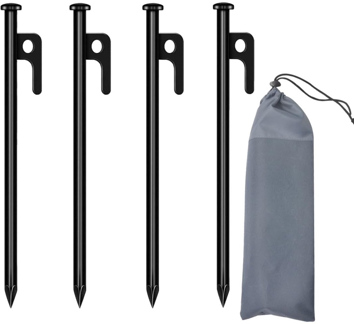 Dailygoods- Tentharingen 19 cm - Hoogwaardig Gesmeed Staal - Tentnagels - Grondharingen - Ideaal voor Kamperen - Eenvoudig te Bevestigen