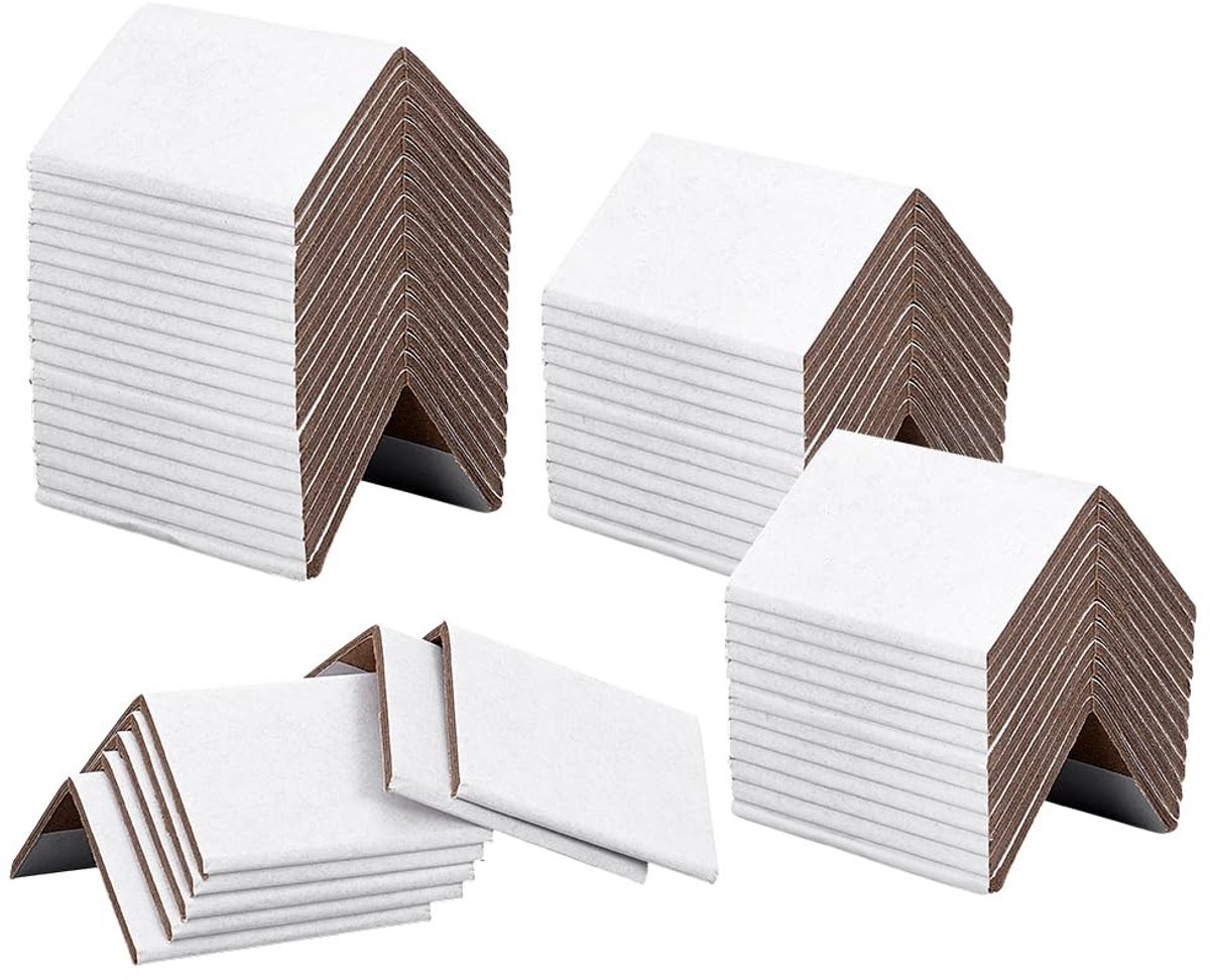 Dailygoods- Hoekbescherming 50 Stuks - Randbeschermers Karton - Versterkte Hoekbescherming - Wit - Afmetingen 5 x 5 x 7,6 cm - Voor Verpakking en Transport - Verzendbescherming