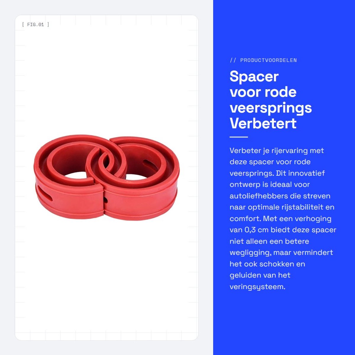 Dailygoods- Afstandhouder - Verbeterde rijstabiliteit - Bumperkussen - Schokdemper - Geluidsabsorptie - Verhoogt rijcomfort - Versterkt chassisbescherming