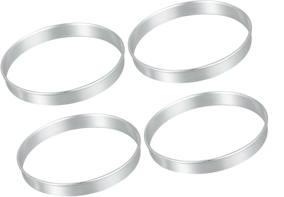 Dailygoods- Middennaaf Ringen 4 Stuks - Aluminiumlegering - Binnendiameter 72,6 mm - Buitendiameter 74,1 mm - Dikte 10 mm - Eliminatie van Trillingen - Naafringen