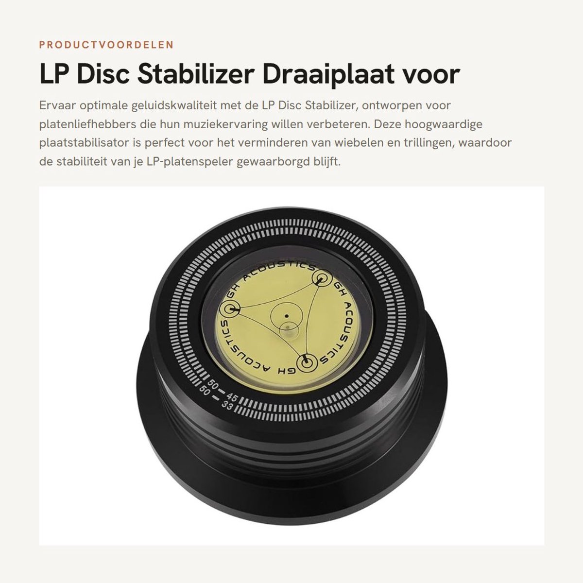 Dailygoods- Disc Stabilizer - Uittrekbaar Gewicht - Antislip Wattenpad - Aluminiumlegering - 78mm Diameter - Trillingen Verminderen - Platenspeler Stabilisator