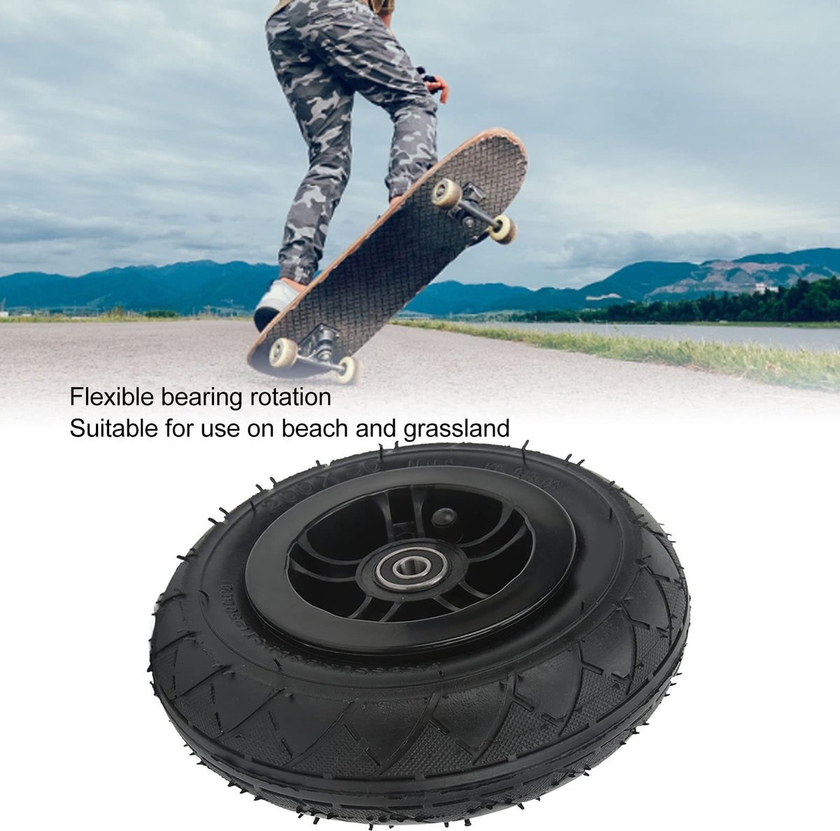 Dailygoods- Skateboard Wiel 8 inch - Off Road Wiel - Luchtband - Mountain Scooter - Accessoires - Geschikt voor Mountain Skateboard