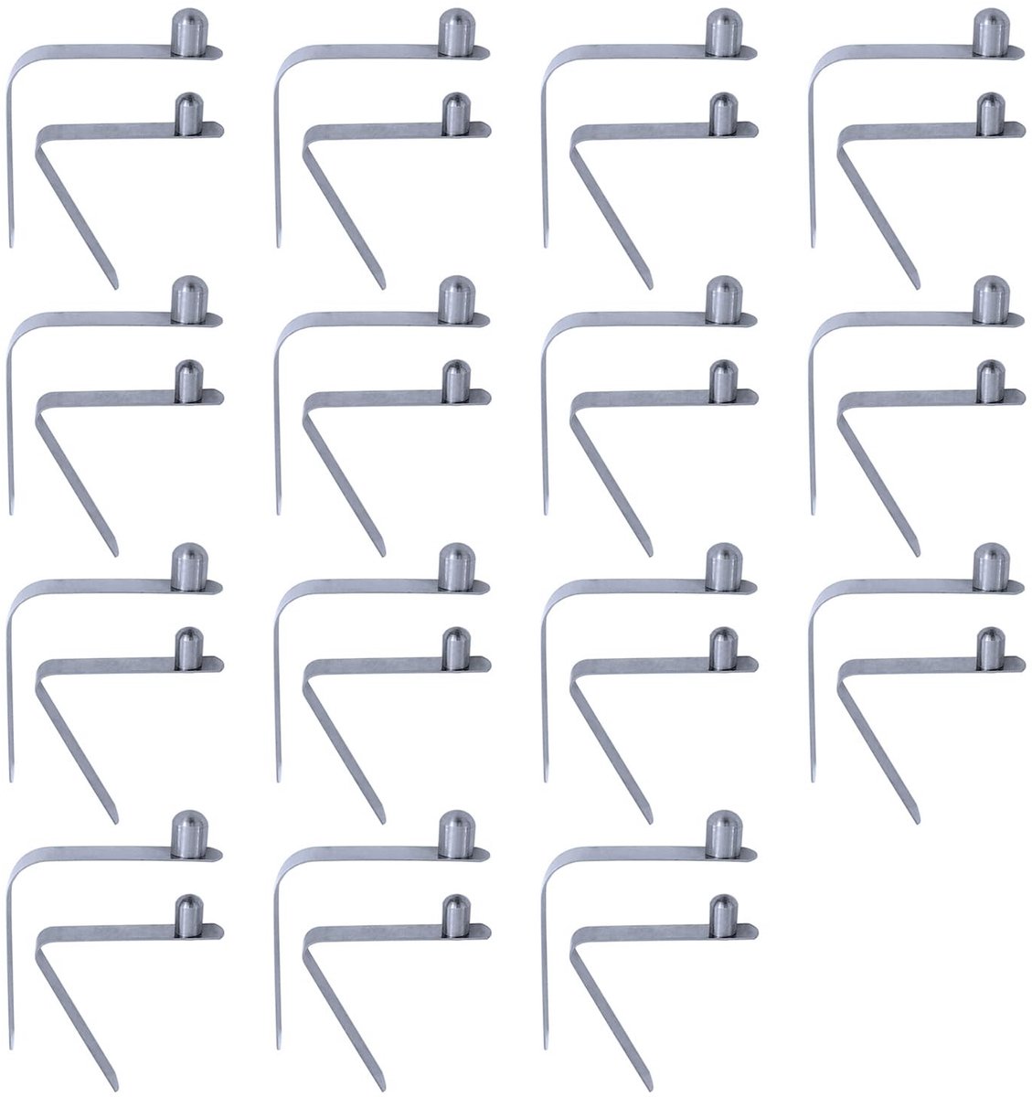 Dailygoods- V-clip 30 stuks - Roestvrij Staal - Stevig en Duurzaam - Voor Tentpalen/Kajakken - Eenvoudig te Bevestigen - Corrosiebestendig - Beugel