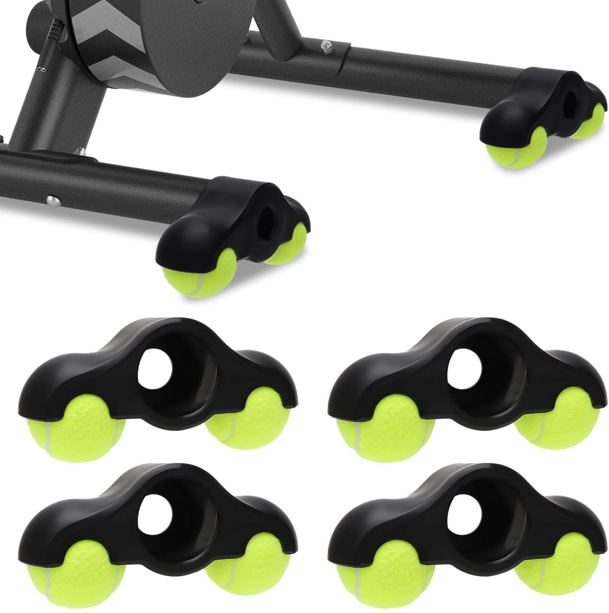 Dailygoods- Rocker Plate Voeten - 4 Stuks - Indoor Cycling Adapter - Tennisballen - Wahoo Kickr Core - Schokbestendig Ontwerp - Fietsadapter