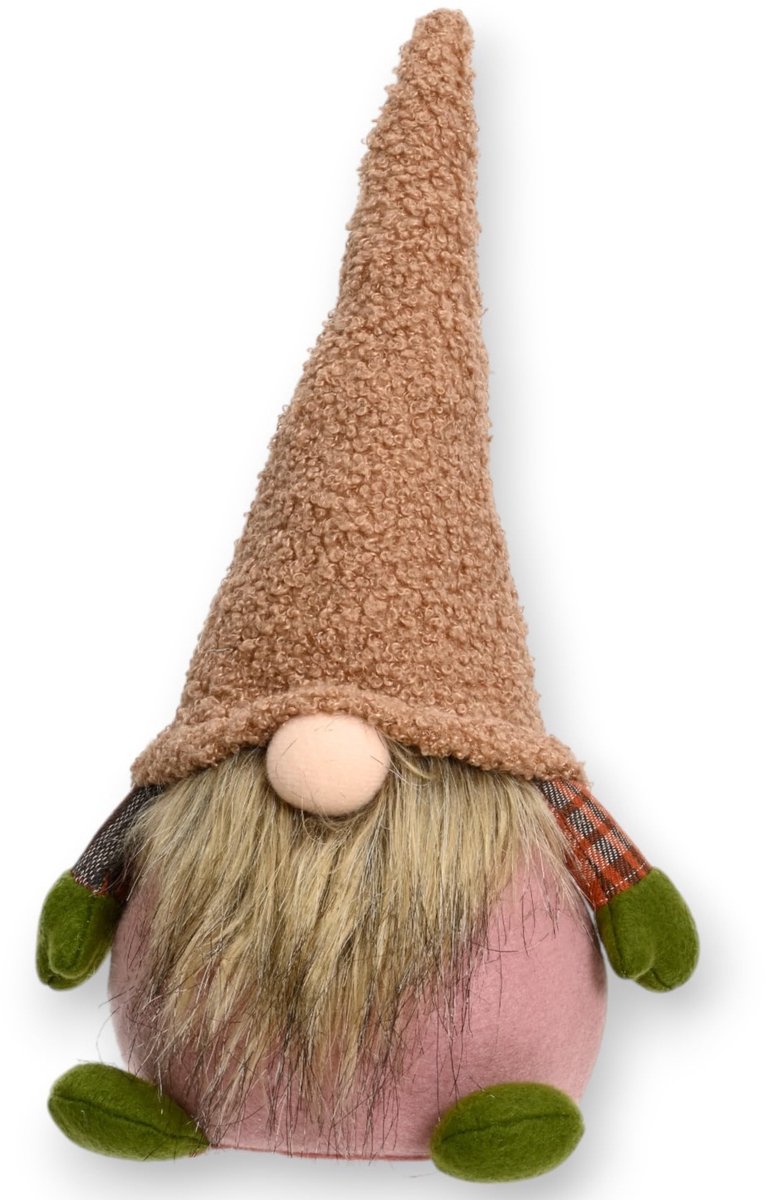 Dailygoods- Kerstkabouter 30 cm hoog - Decoratieve Figuur - Scandinavische Kerstdecoratie - Polyester - Knuffelige Decoratie - Winterse Charme - Kerstfiguur