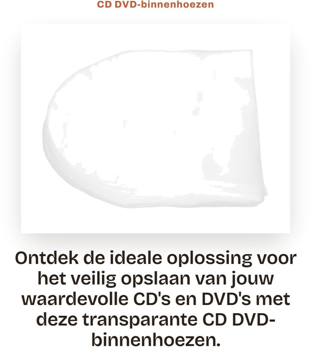 Dailygoods- CD Hoes 100 Stuks - Transparante Beschermtas - CD/DVD Opbergsysteem - Zachte Filmzak - Vloeistofpreventie - Afmetingen 12,5 x 12,5 cm - Cd Opslag