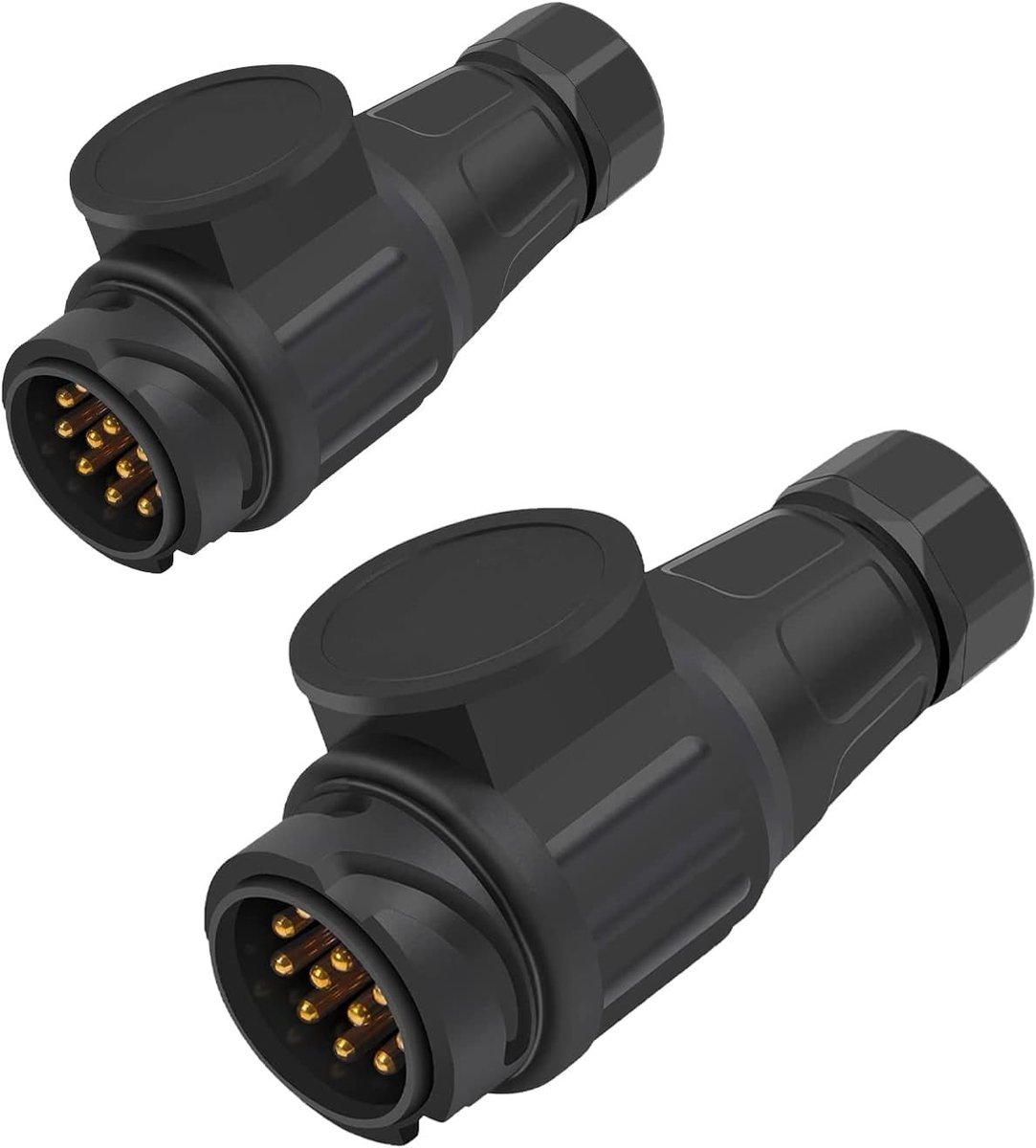 Dailygoods - Trailer Stekker Adapter - 13-Pins - Weerbestendig en Universeel - Geschikt voor Caravans en Voertuigen - Adapter voor Verlichting - 13-pi...