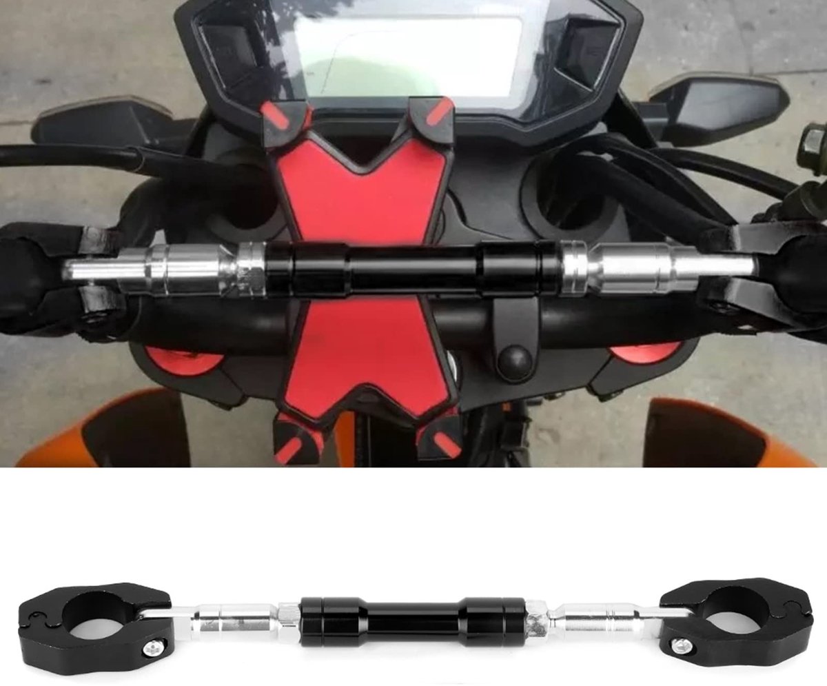 Dailygoods- Motorstuur Verstevigd - Universeel 22mm - Verstelbare Lengte 28-32cm - Antivibratie - Lichtgewicht Aluminium - Eenvoudig te Installeren - Motorhandvat