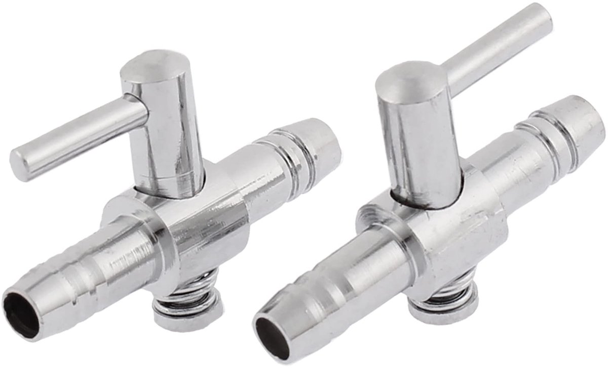 Dailygoods- Regelventiel 3 mm - Luchtdoorstroming - Handmatig - Metaal - Set van 2 stuks - Roestvrij en vernikkeld - Luchtventiel