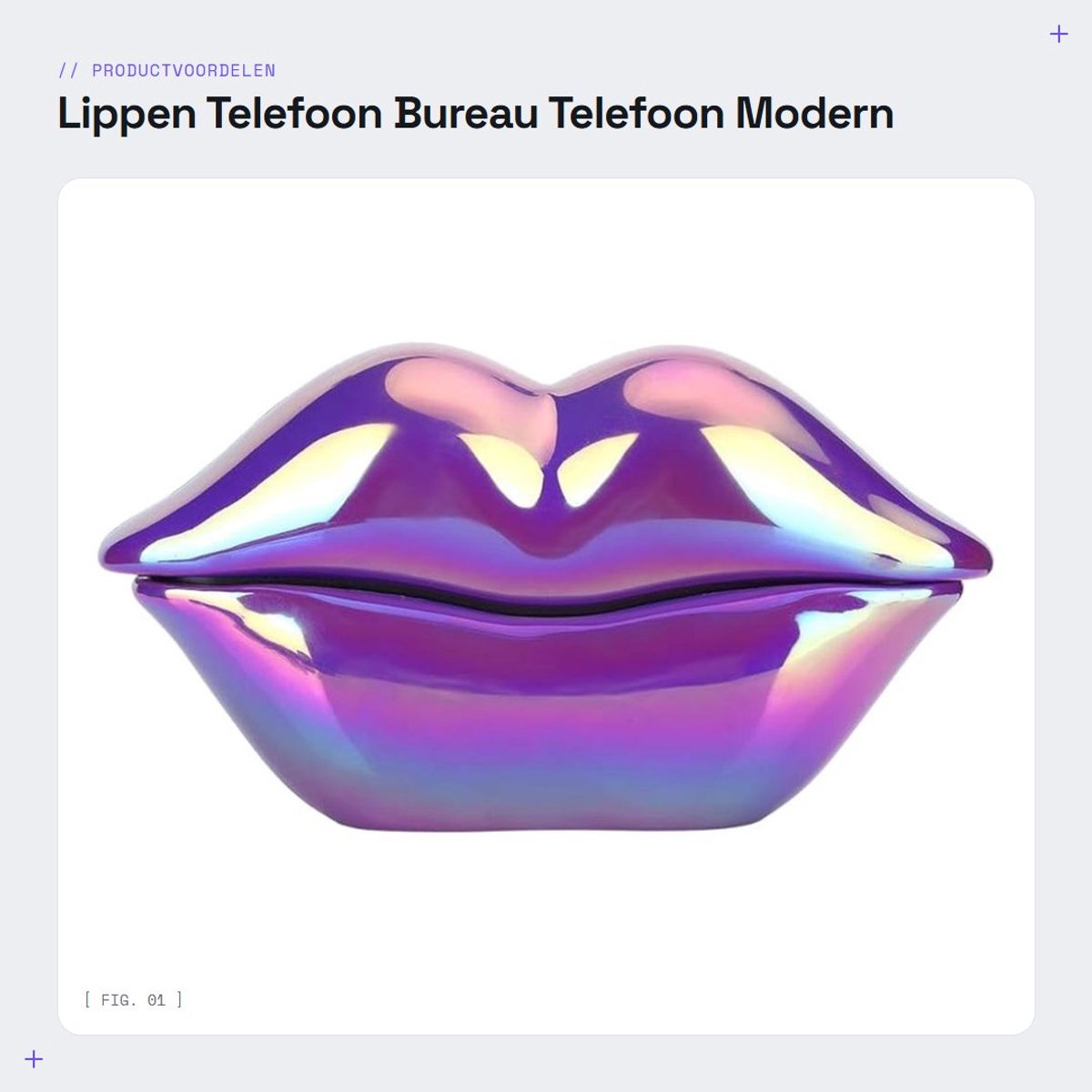 Dailygoods- Bureau Telefoon - Paarse Lippen Ontwerp - Stijlvol en Duurzaam - Geschikt voor Thuis/Kantoor - Helder Geluid - Comfortabel Handgevoel - Decoratieve Telefoon