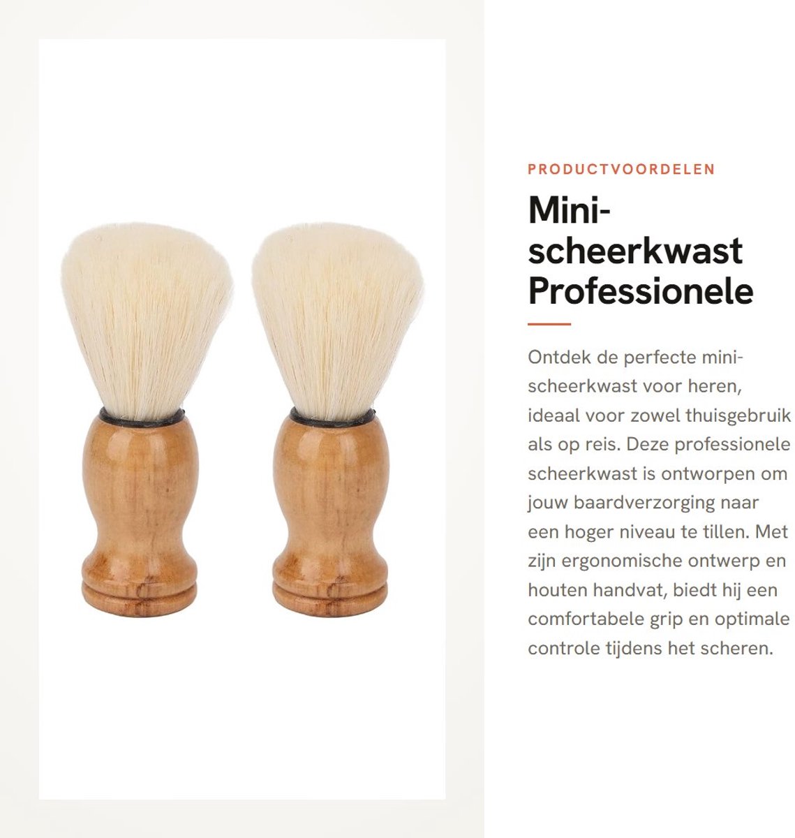 Dailygoods- Scheerkwast Professionele Baardverzorging - Vervangende Kwast - Houten Handvat - Ergonomisch Ontwerp - Voor Thuisgebruik/Reis - Geschikt voor Salongebruik - Scheerborstel