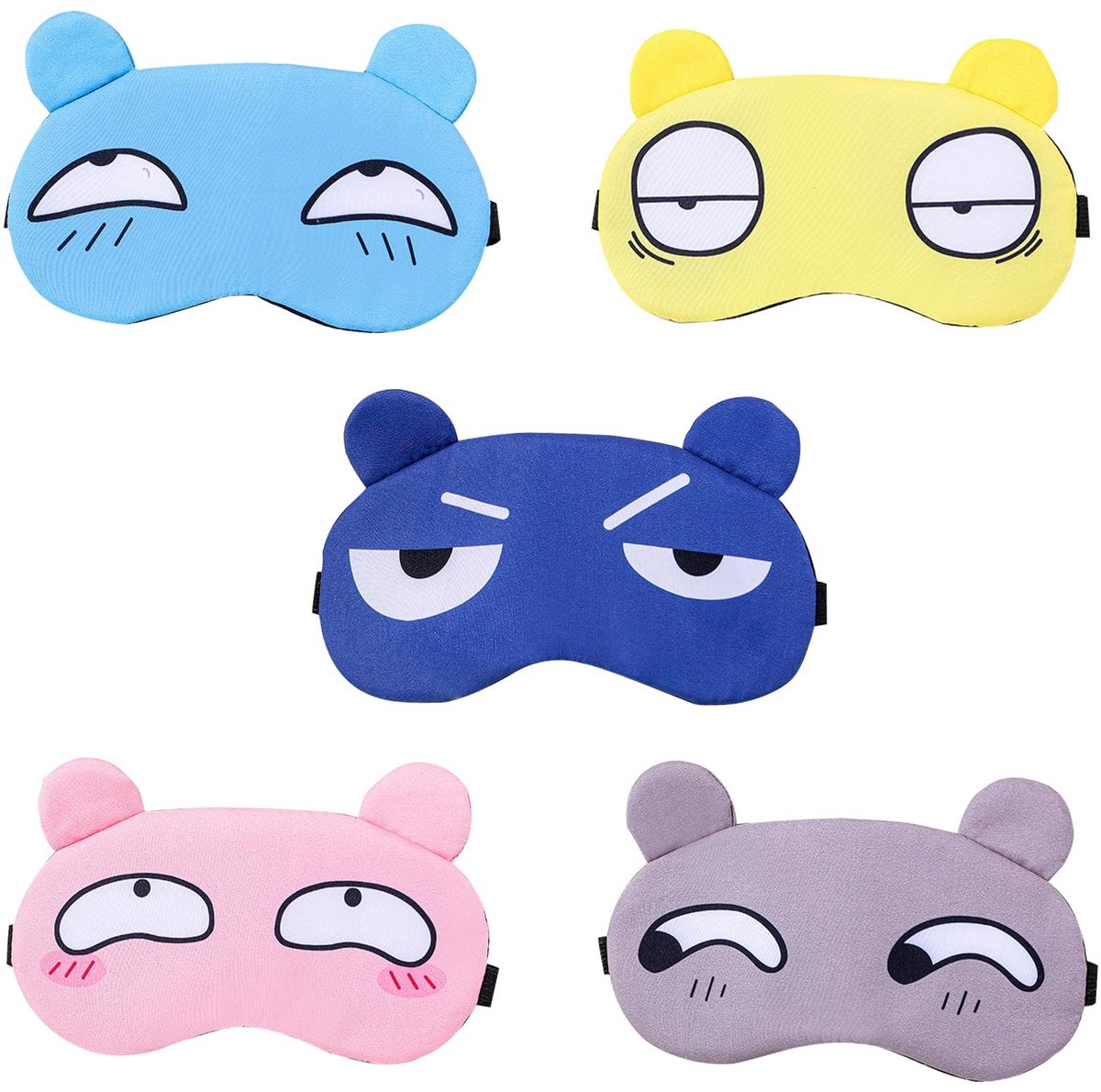 Dailygoods- Slaapoogmasker Verduisterend - 5 Kleuren - Verstelbare Riem - Ideaal voor Reizen - Verbeterde Slaapkwaliteit - Comfortabel en Uniek - Oogmasker