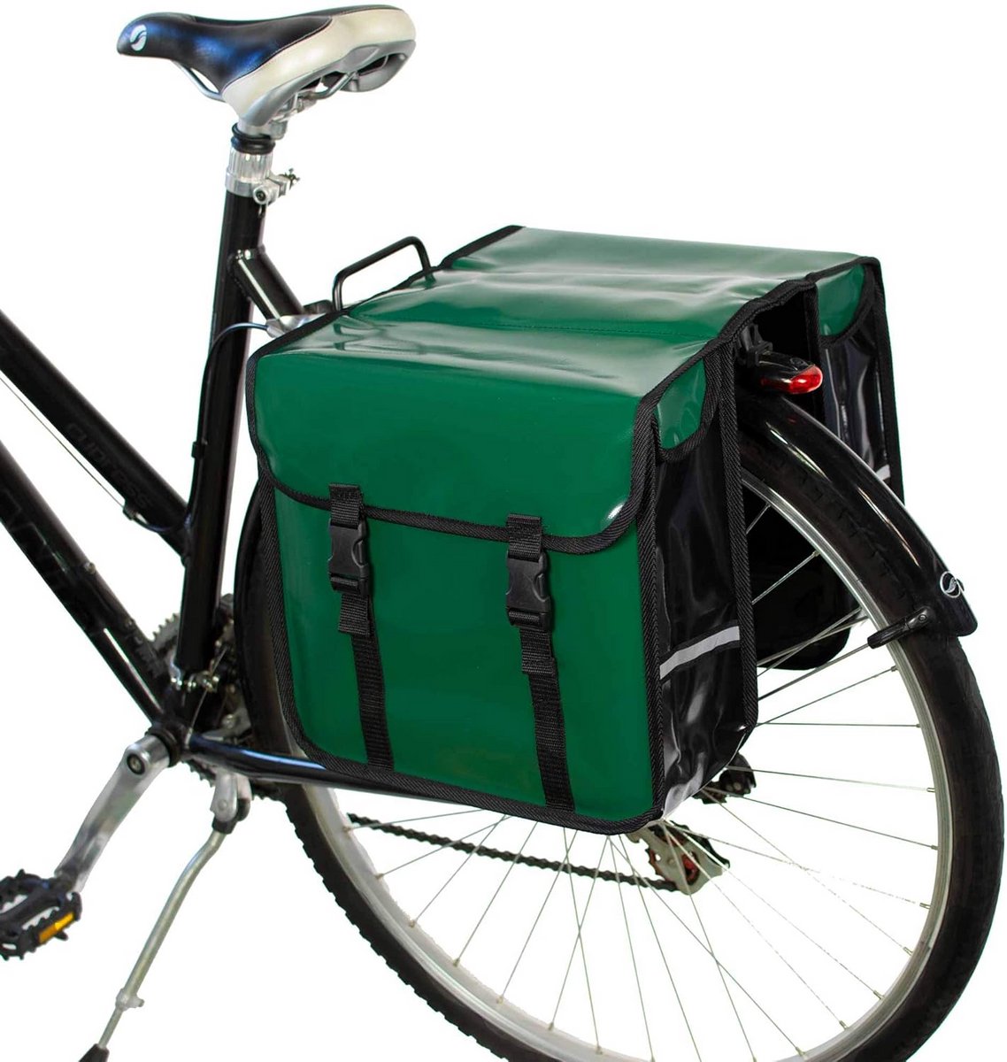 Fietstassen Dubbel Set - Waterdichte Tassen - Boodschappen Vervoeren - Reflecterende Details - 26 Liter - Groen