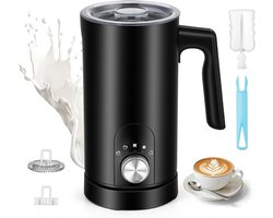 Elektrische Melkopschuimer - Automatische Melkbereider - Koffie Specialiteiten Maken - 5-in-1 Functies - 350 ml Capaciteit - Zwart