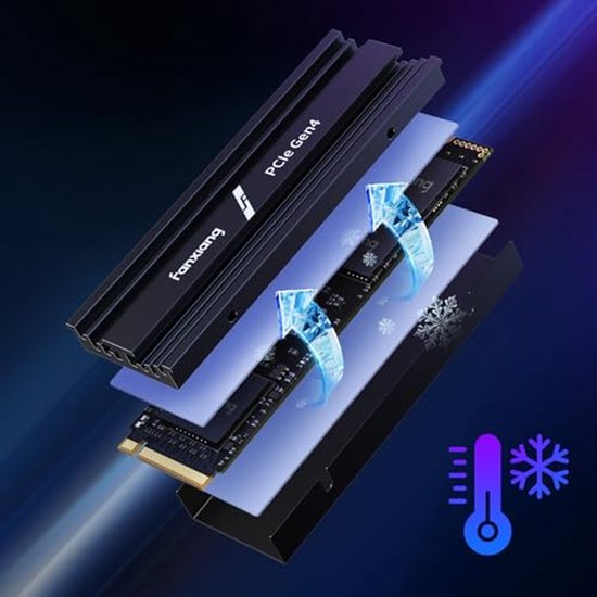 Interne SSD - M.2 Harde Schijf - Snelle Data Overdracht - Met Koelribben - 2 TB - Zwart — afbeelding 3