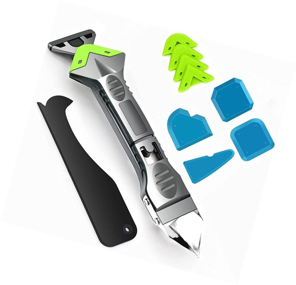 Dailygoods- Siliconenkit Gereedschapsset 5-in-1 - Kit Afwerkingsgereedschap - Kit Verwijderingsgereedschap - Roestvrij Staal - Compact Formaat - Duurzaam Ontwerp - Kitgereedschap
