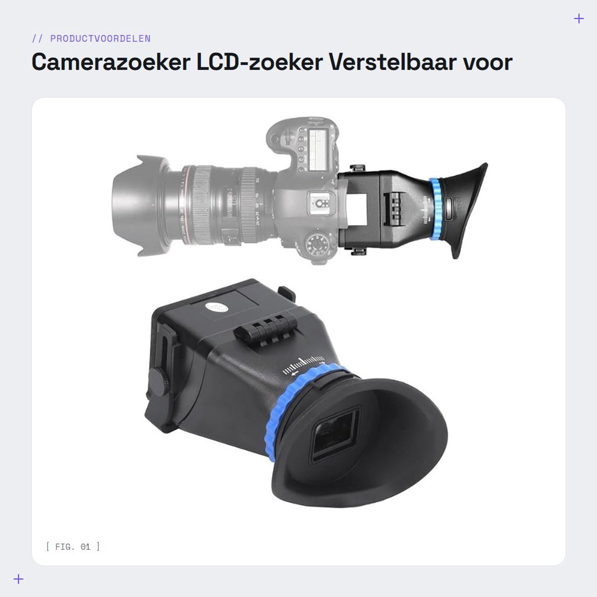 Dailygoods- Camerazoeker 3x Versterkingsfactor - LCD-zoeker - Camera Zoeker-extender - 1/4 Inch Bevestiging - Compatibel met 3 Inch/3,2 Inch Camera - Lichtgewicht 382g