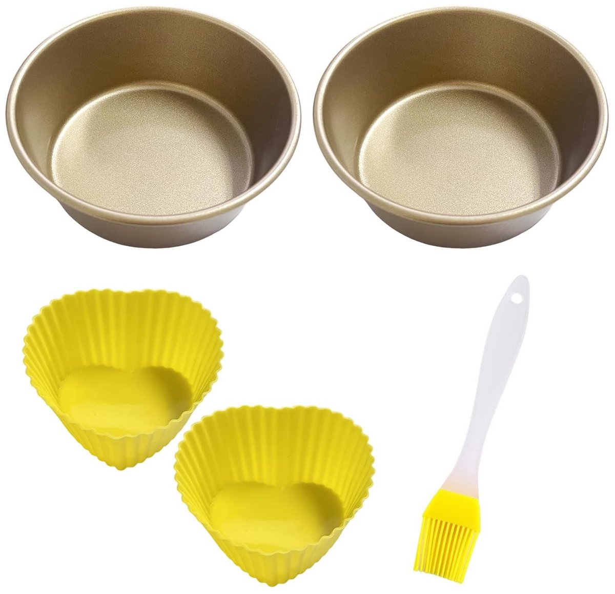 Dailygoods- Luchtfriteusevorm 2 stuks - Siliconen Bakvormen - Antiaanbaklaag - Ronde Vorm - Koolstofstaal - Herbruikbaar - Bakvorm