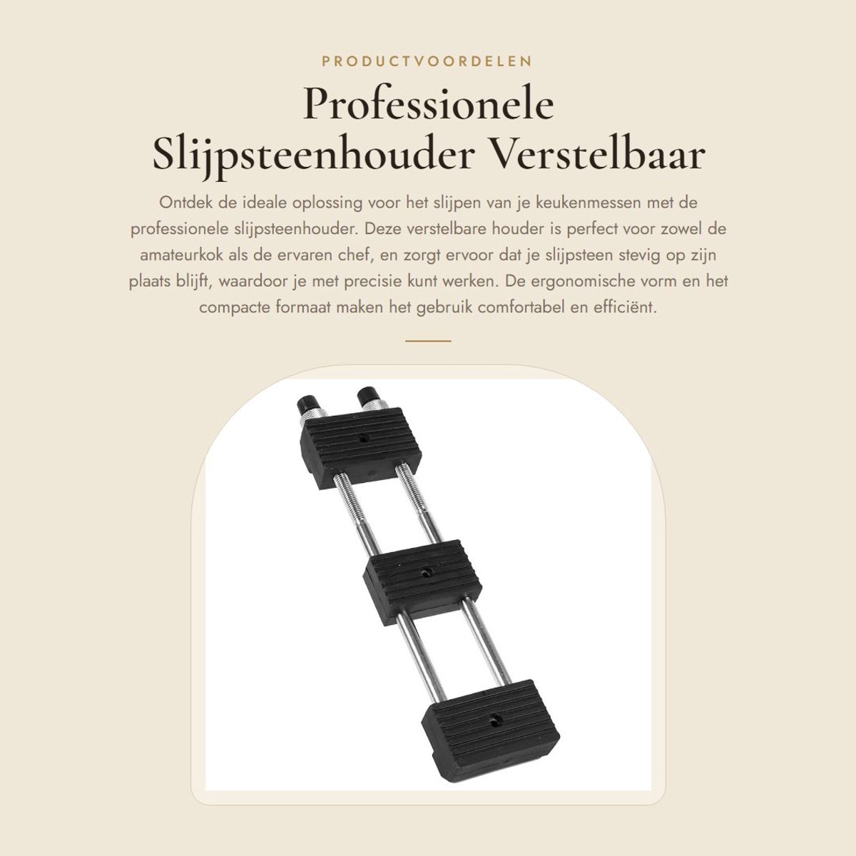 Dailygoods- Wetsteen Houder Verstelbaar - Antislip - Chroom-Geplateerd IJzer - 29 x 7 x 3 cm - Voor Keukenmes - Scherpe Slijpgereedschap - Slijphouder