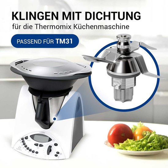 Dailygoods- Vervangend Mes voor Thermomix TM31 - Roestvrij Stalen Messen - Afdichtingsring - Vaatwasmachinebestendig - Duurzaam - Geschikt voor Kneden/Malen/Mixen - Mixerblad van Dailygoods — afbeelding 5