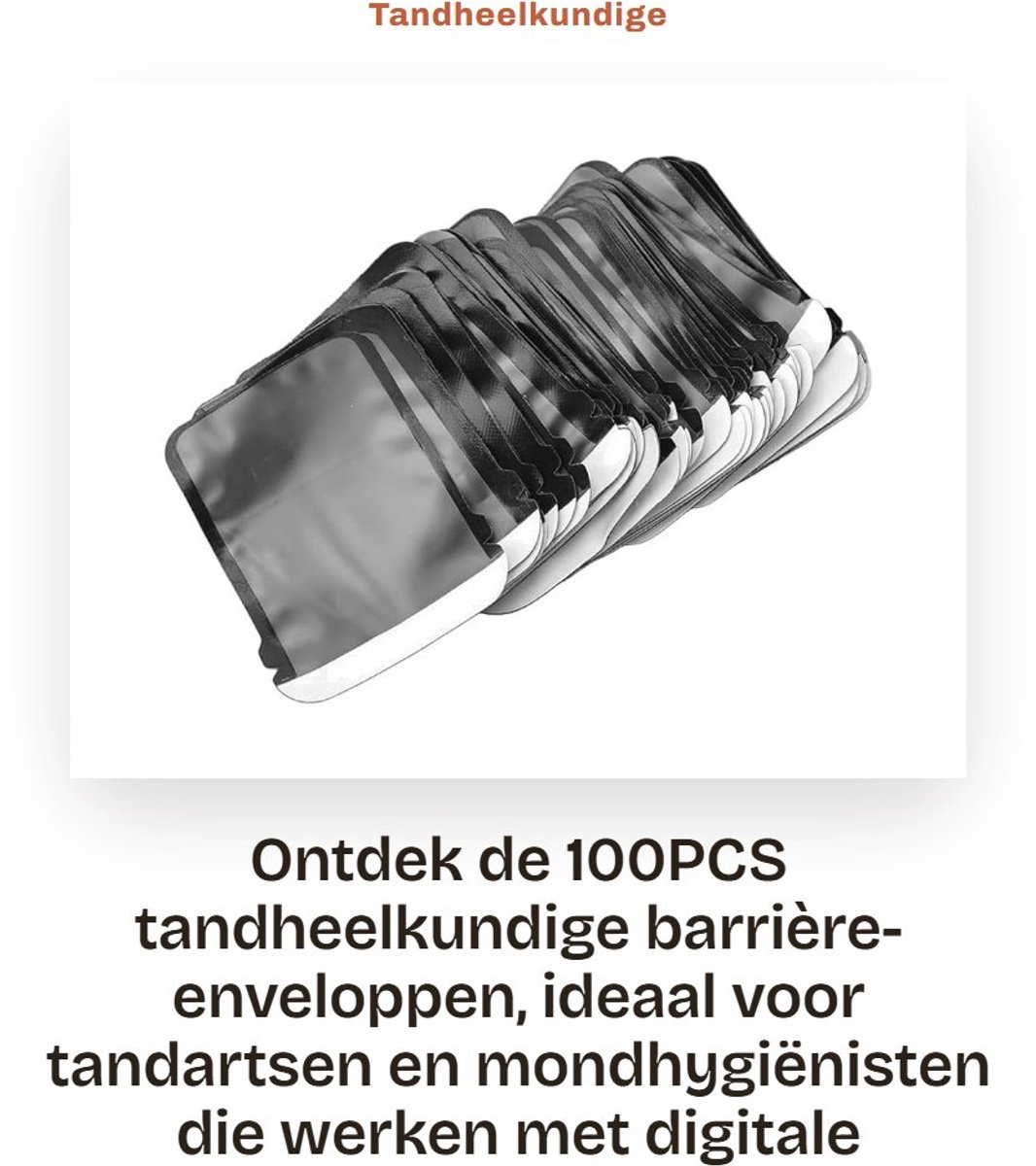 Dailygoods- Tandheelkundige Enveloppen 100 Stuks - Tandheelkundige Barrière - Röntgenformaat - Kunststof - Lichtgewicht - Opbergdoos - Röntgen Enveloppen
