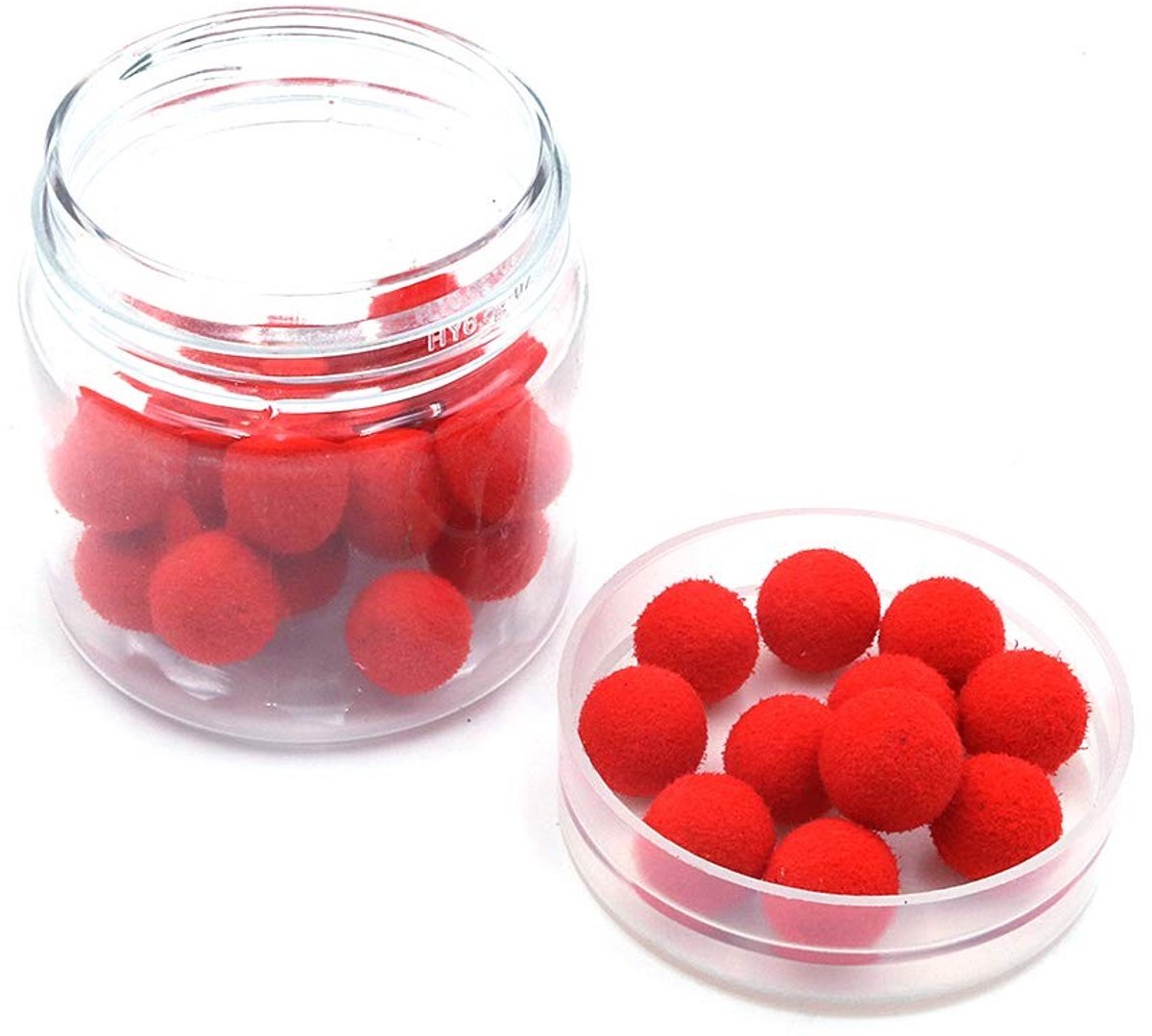 Dailygoods- Vissenaas 30 Stuks - Drijvende Geur Ballen - Kunstmatige Kralen - Aardbei Smaak - 8mm - Lichtgewicht en Giftig - Vissenlokmiddel