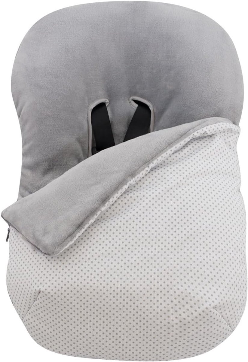 Baby voetenzak - Universele hoes - Comfortabele reis - Waterdicht en ademend - 26x22x14 cm - Grijs stippen