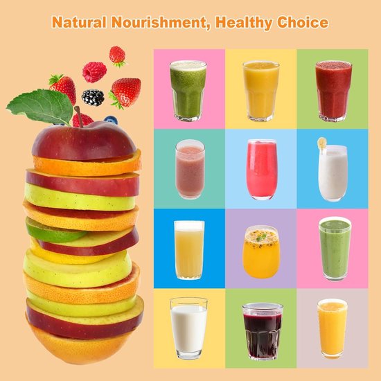 SnelShoppen - Tafel Mixer 2L - Keuken Blender met 7 Functies - Zelfreinigende Functie - Voor Milkshakes, Sappen en Meer - Ideaal voor Gezinnen van Snelshoppen — afbeelding 4