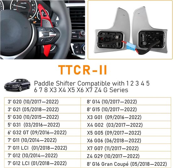 Compatibele Aluminium Paddle Shifter Extensions voor G-serie BMW's van Merkloos — afbeelding 2