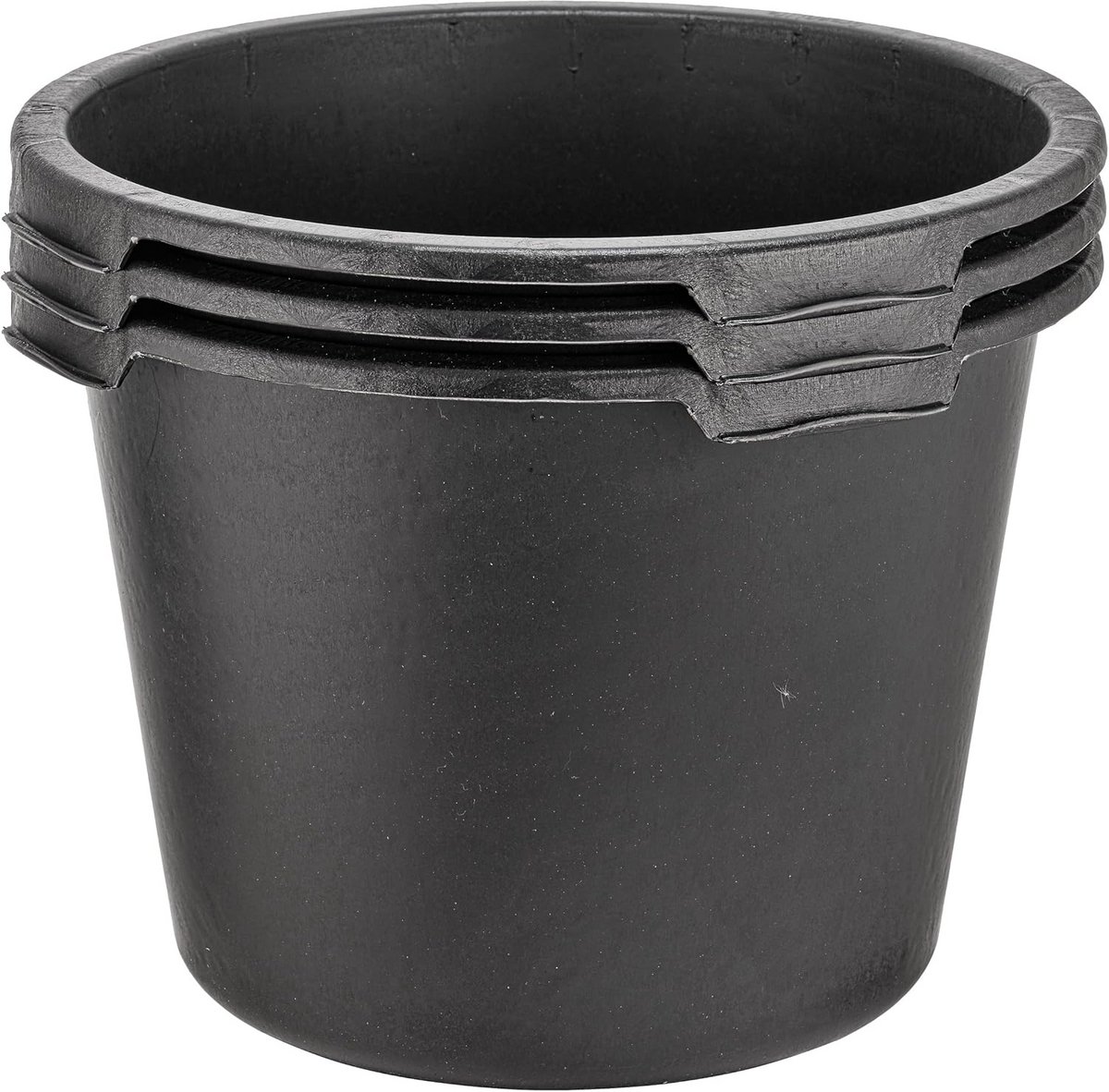 Mortelbakken Set - Bouwemmers Rond - Bouw en Tuin - Gemaakt in Duitsland - 3 x 40 Liter - Zwart