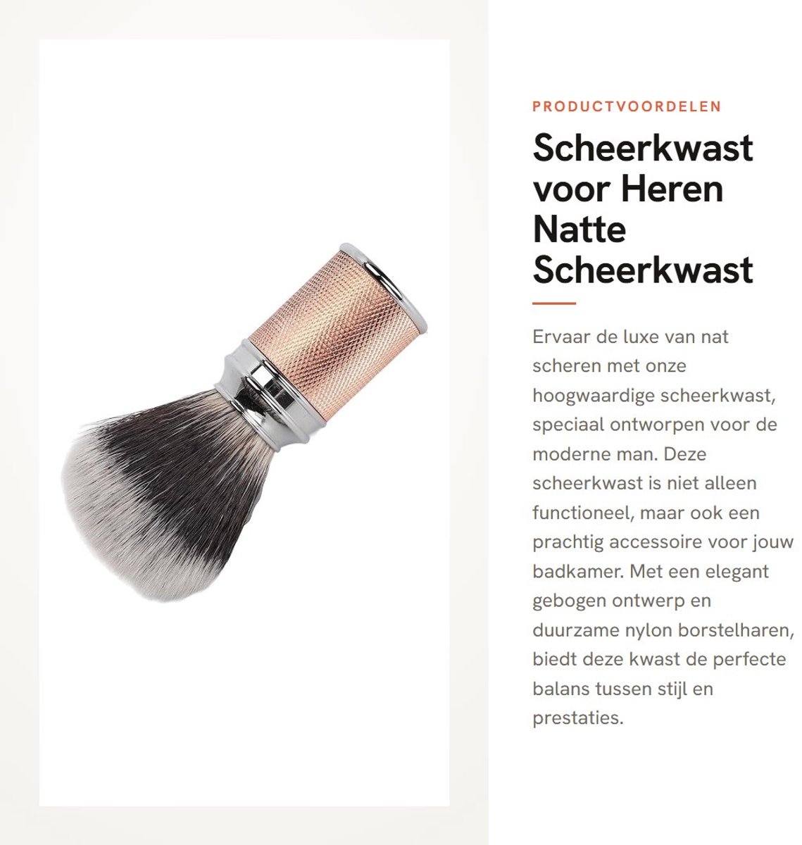 Dailygoods- Scheerkwast met Nylon Borstelharen - Scheerset - Scheerborstel Heren - Natte Scheerkwast - Elegant Ontwerp - Langdurig Gebruik