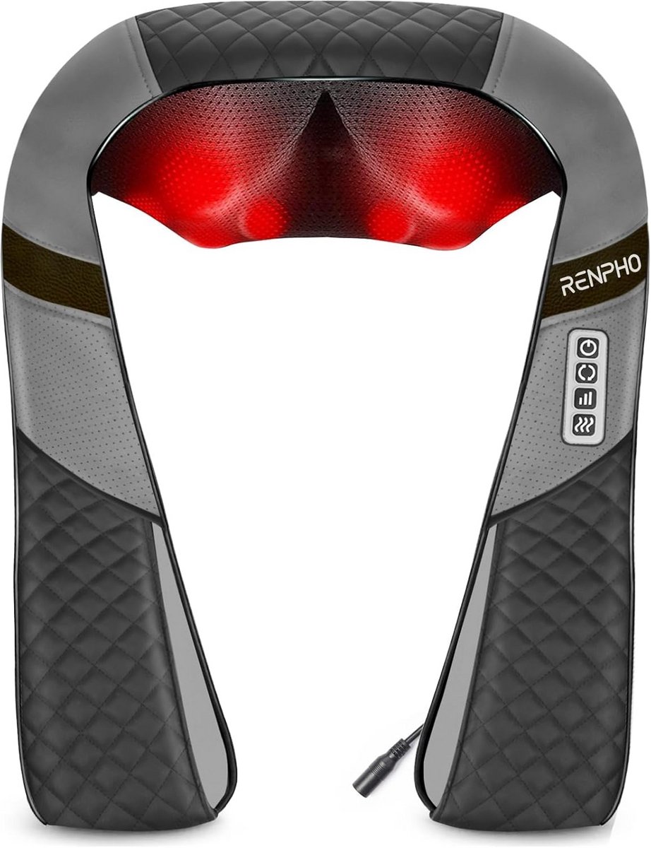 Schouder massageapparaat - Nek stimulator - Spierontspanning thuis - Verstelbare massagekoppen - 40 x 20 x 17 cm - Zwart