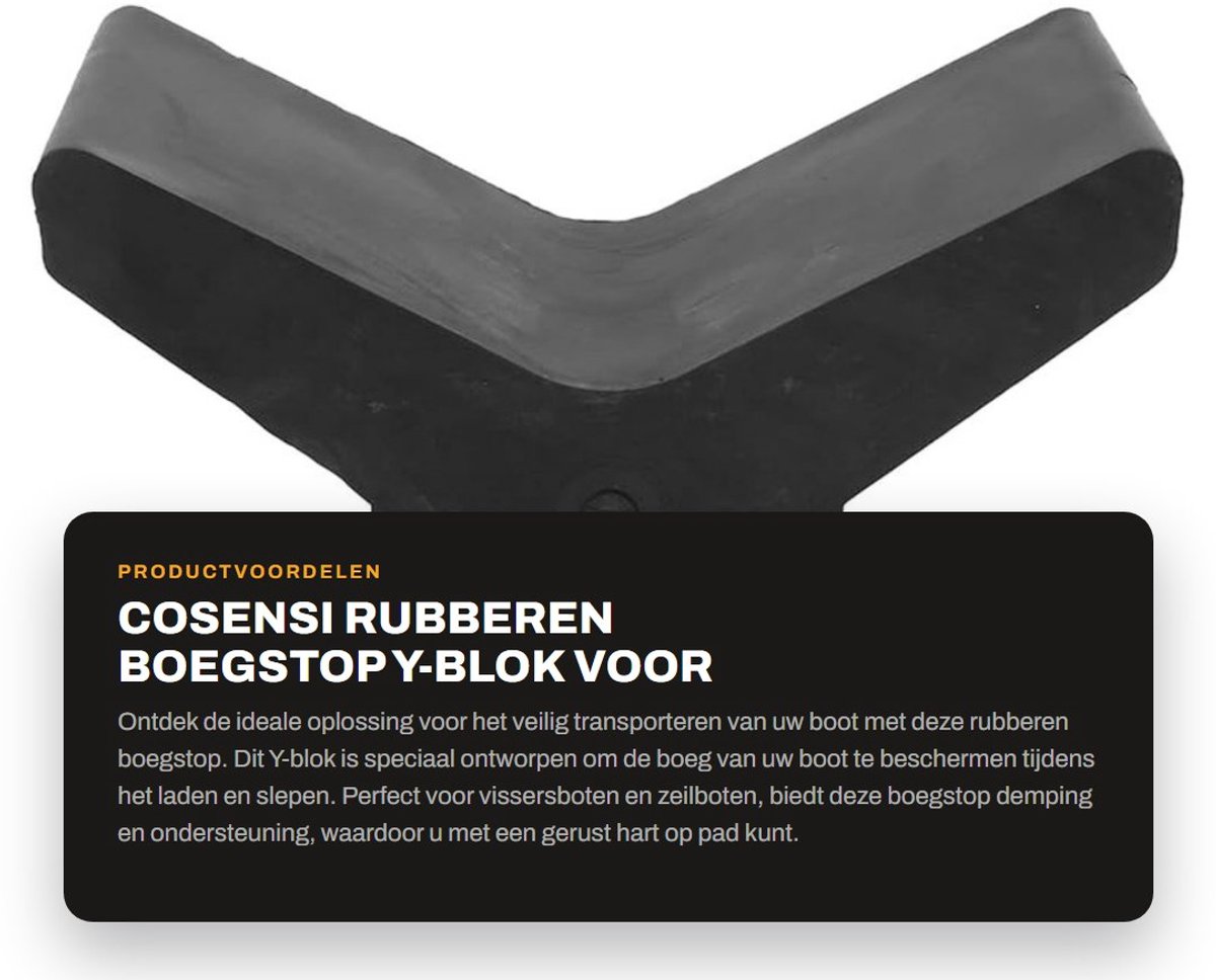 Dailygoods- Boegstop Rubberen Y-blok - Bescherming voor Boot - Demping en Ondersteuning - Geschikt voor Skiboot en Vissersboot - Hoge Kwaliteit en Perfecte Afstemming - Boegblok