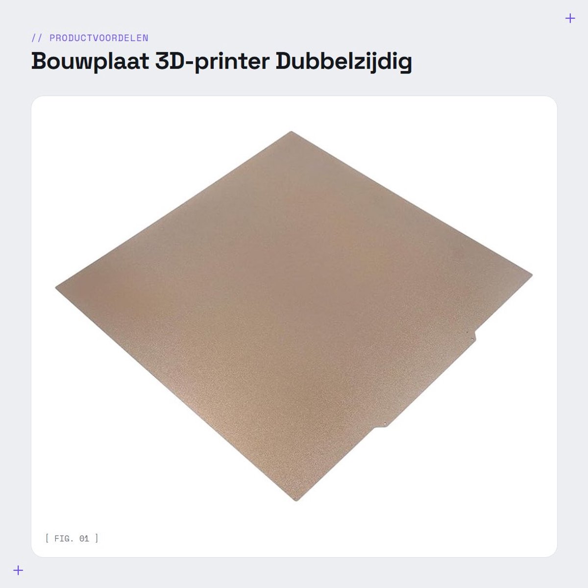 Dailygoods- Bouwplaat Dubbelzijdig PEI-gecoat - 3D-printerplatform - Flexibele Veerstaalplaat - Magnetische Basis - 470 x 470 mm - Temperatuurbestendig tot 200 °C - 3D-printerplaat