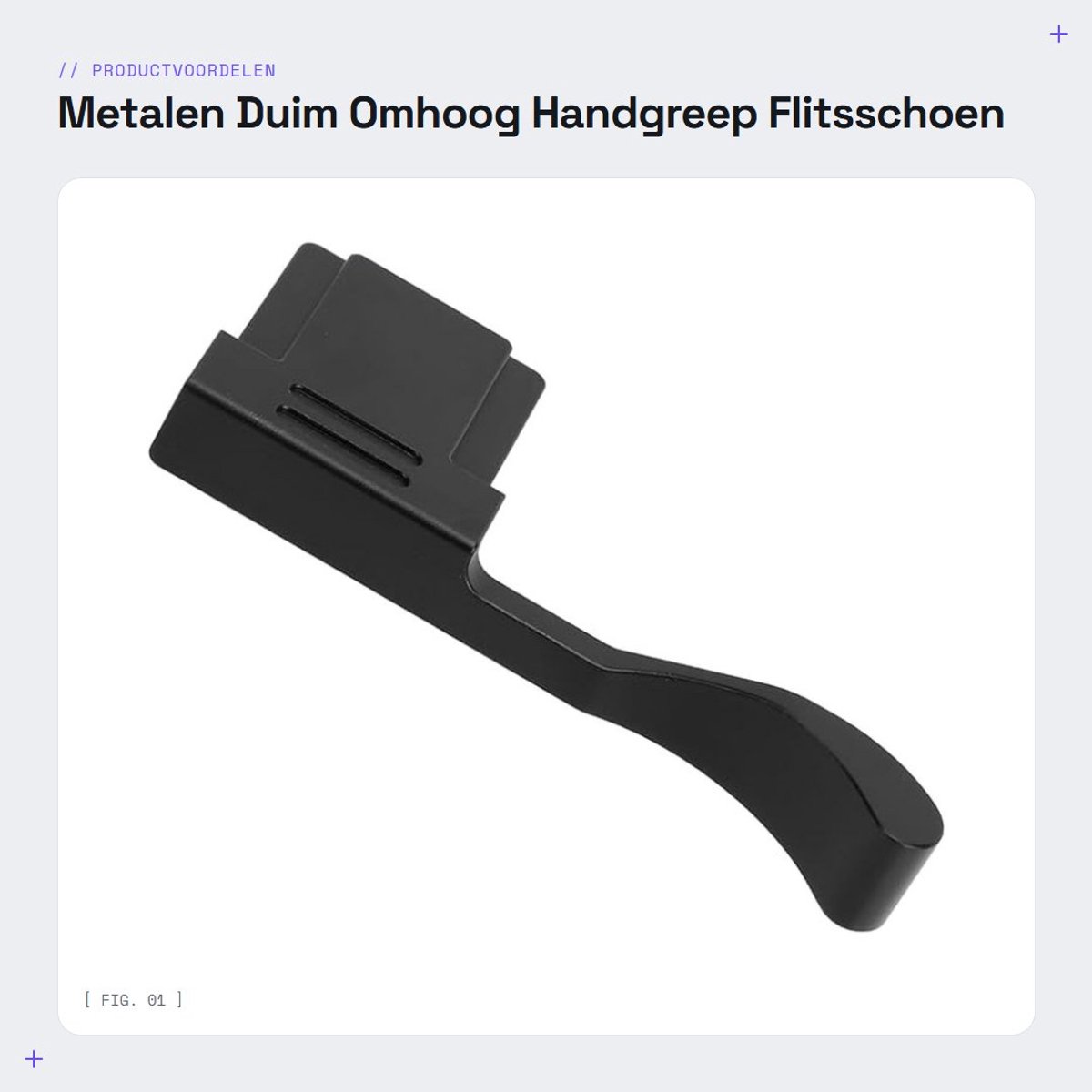 Dailygoods- Handgreep Robuuste Aluminiumlegering - Handgreep voor Camera - Duimgreep voor Flitsschoen - Comfortabele Grip - Duurzaam Ontwerp