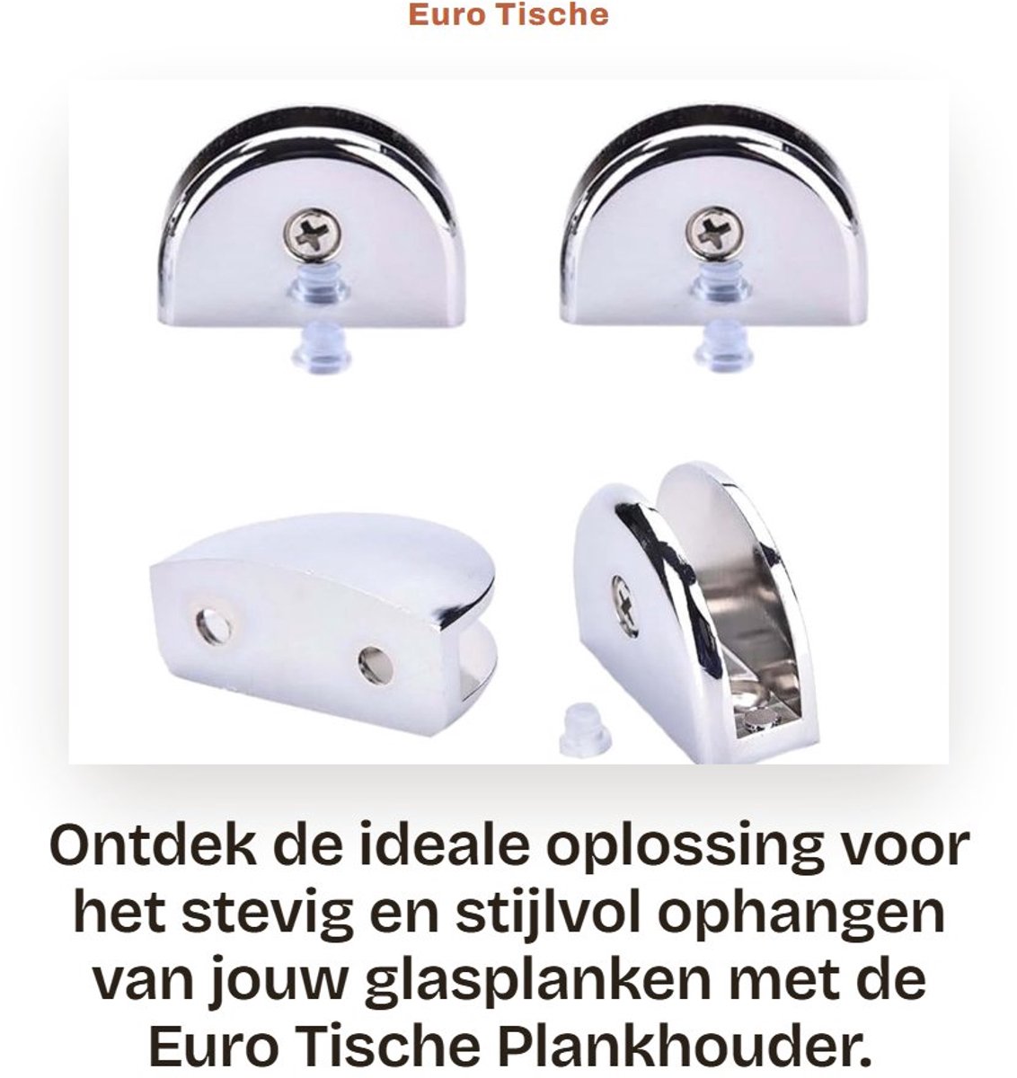 Dailygoods- Plankhouder met klembevestiging - Plankdragers metaal - Plankdrager voor glasp
