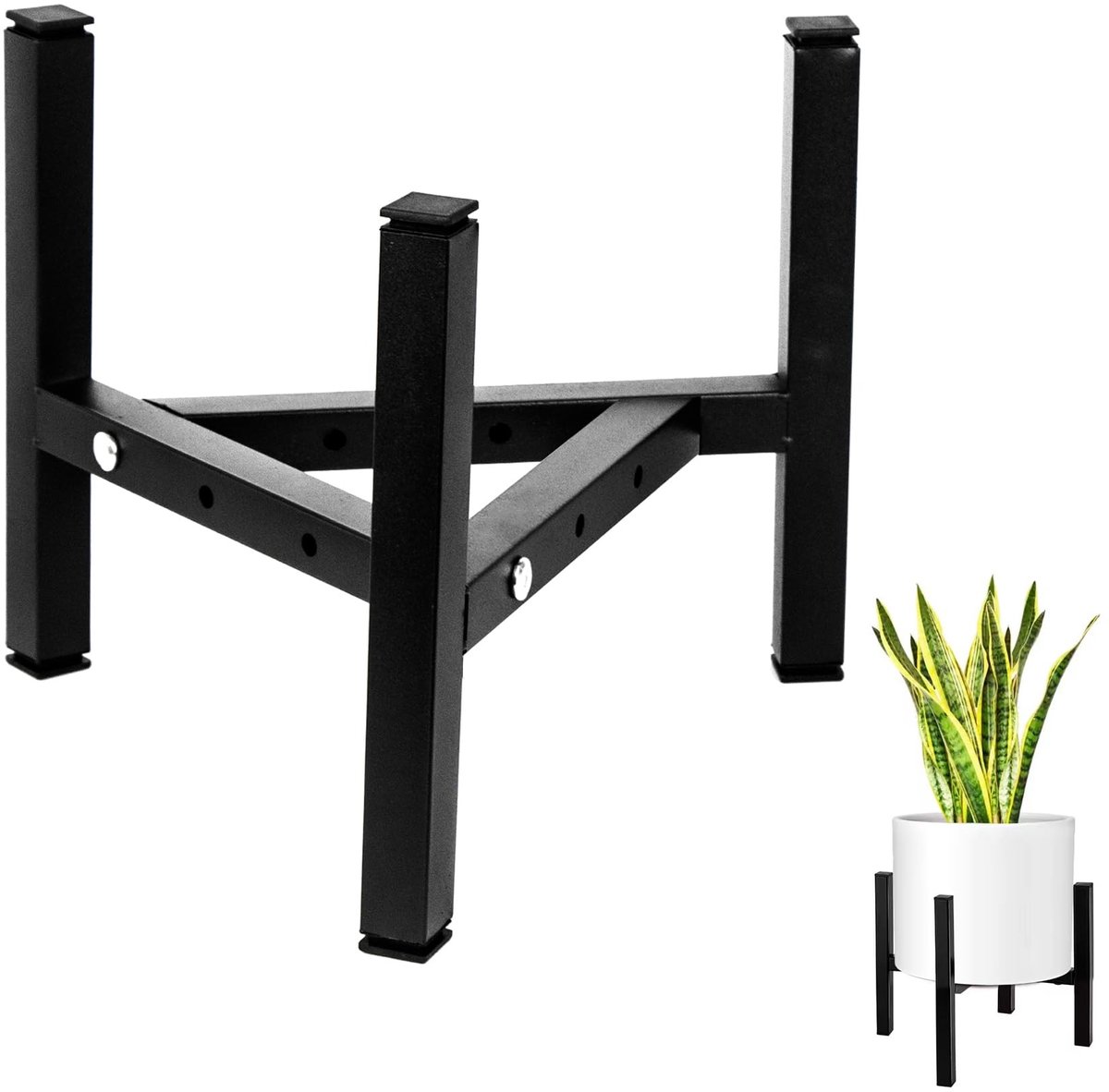 Dailygoods- Plantenstandaard Verstelbaar - Roestvrij Staal - Bloempot Houder - Geschikt voor Potten 23-32 cm - Antislip - Robuust en Duurzaam - Bloemenstandaard