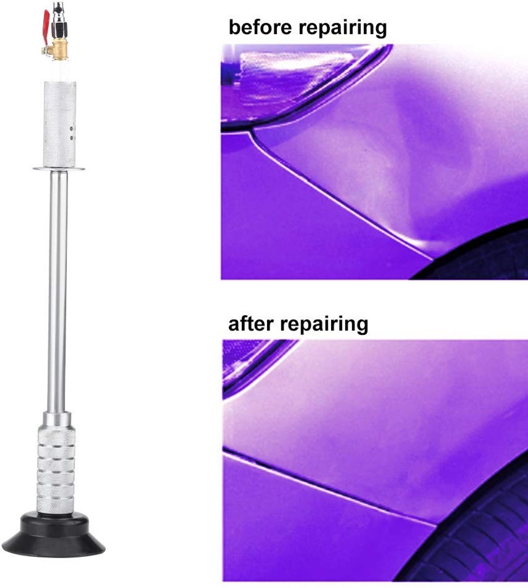 Dailygoods- Deuk Reparatie Tool Zware Pneumatische Trekhamer - Auto Body Reparatie - Zuignap Tool - Gegalvaniseerd Staal - 1900g Gewicht - Professionele Kracht - Deuktrekker