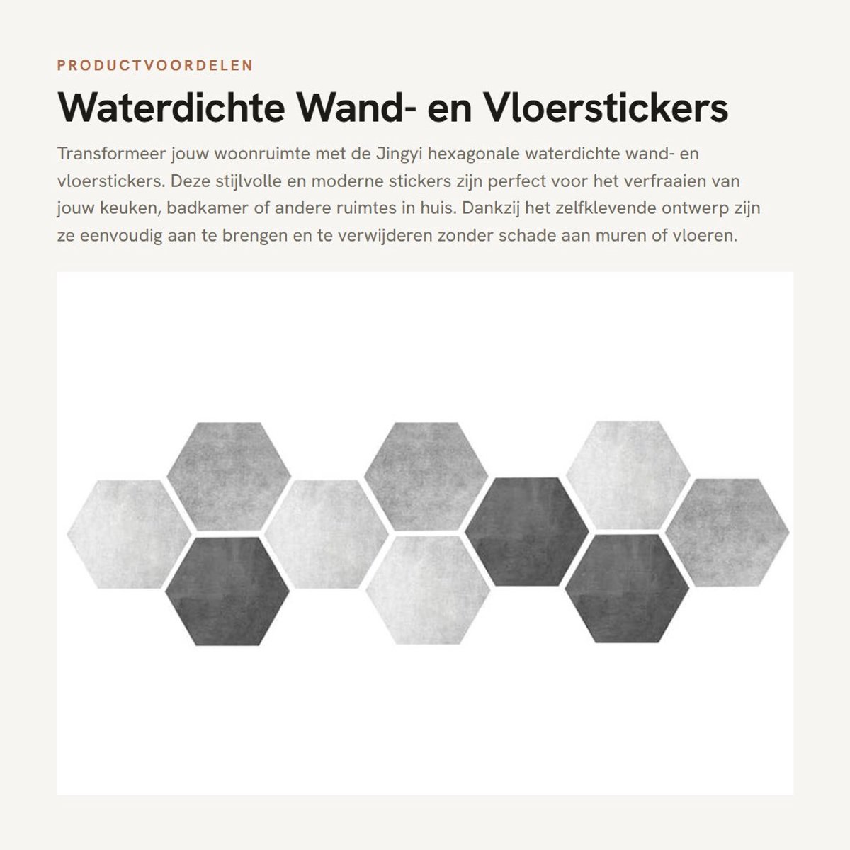 Dailygoody - Waterdichte Wand- en Vloerstickers - Hexagonale vorm