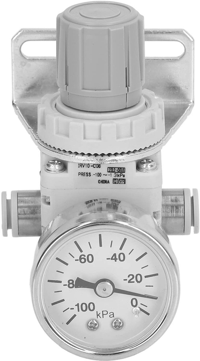 Dailygoods- Luchtdrukregelaar Compact - Werkdruk -100 tot -1.3 kPa - Zelfvergrendelend - Draaiknop - Eenvoudig instelbaar - Duidelijke schaal - Luchtregelaar