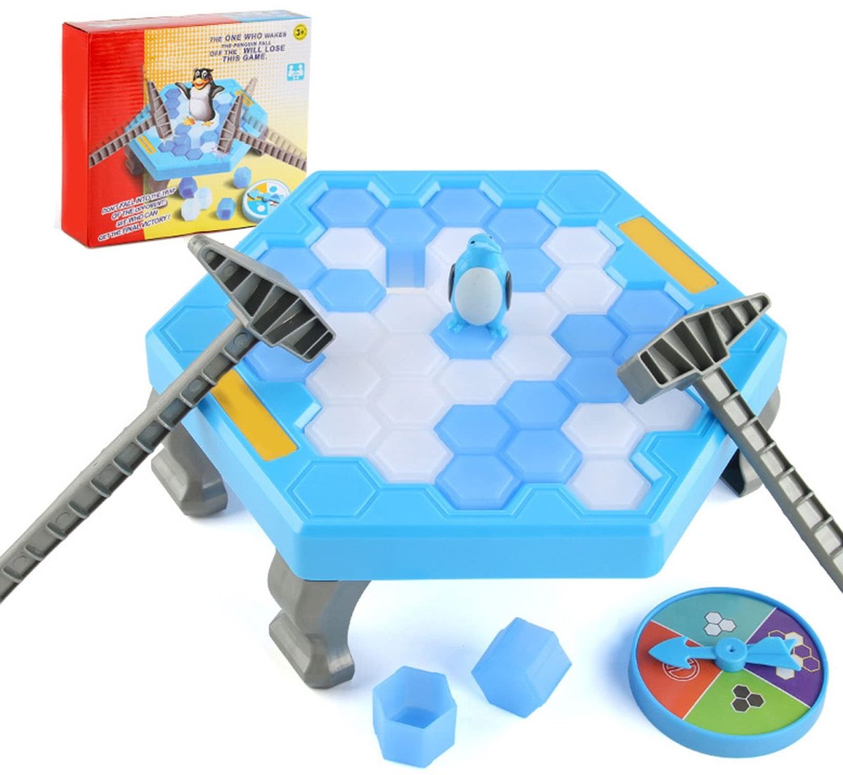 BRENZOOS- IJsbreker Spel - Educatief Bordspel - Draaiende Tafel - Groot Slagpinguïn Speelgoed - Motorische Vaardigheden - Veilig Plastic Materiaal
