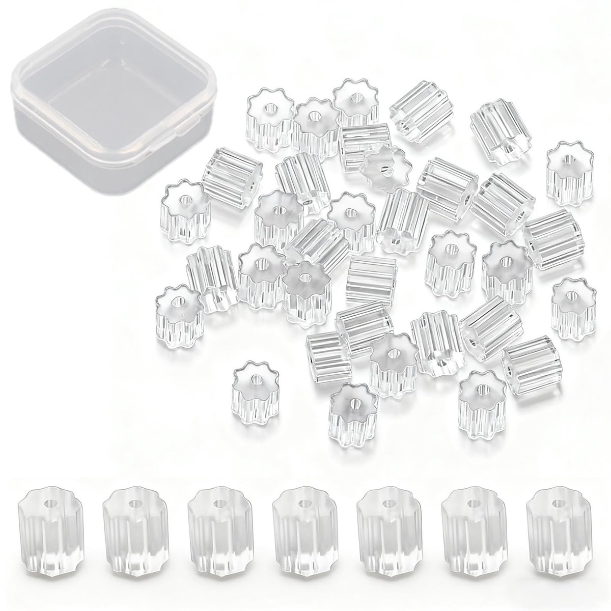Dailygoods - 300 Stuks Silicone Oorbelruggen Transparant