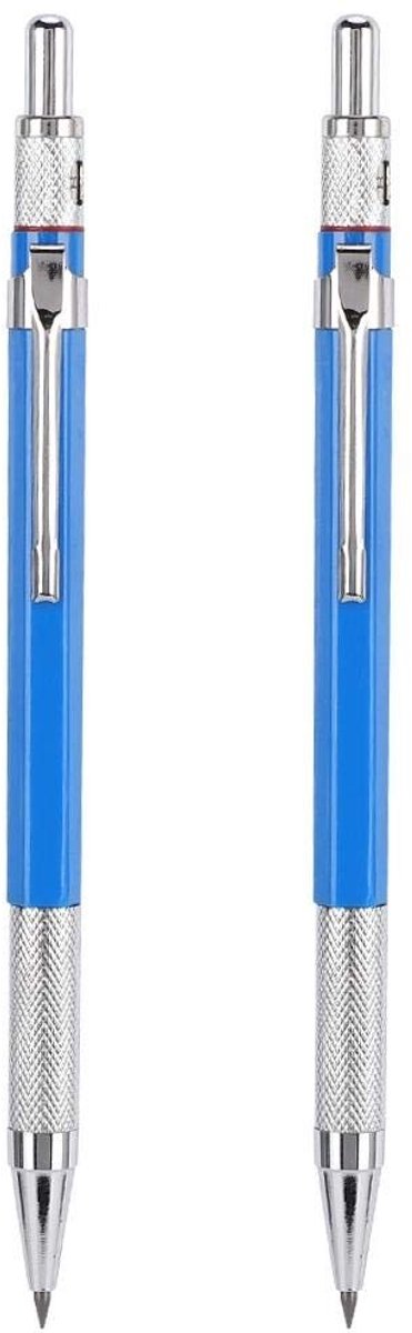 Dailygoods - Metalen Vulpotlood Set - 2-delige Potloodhouder - Voor Ontwerptests - 2,0 mm - Ergonomisch Handvat - Perfect voor Tekeningen en Ontwerpen...