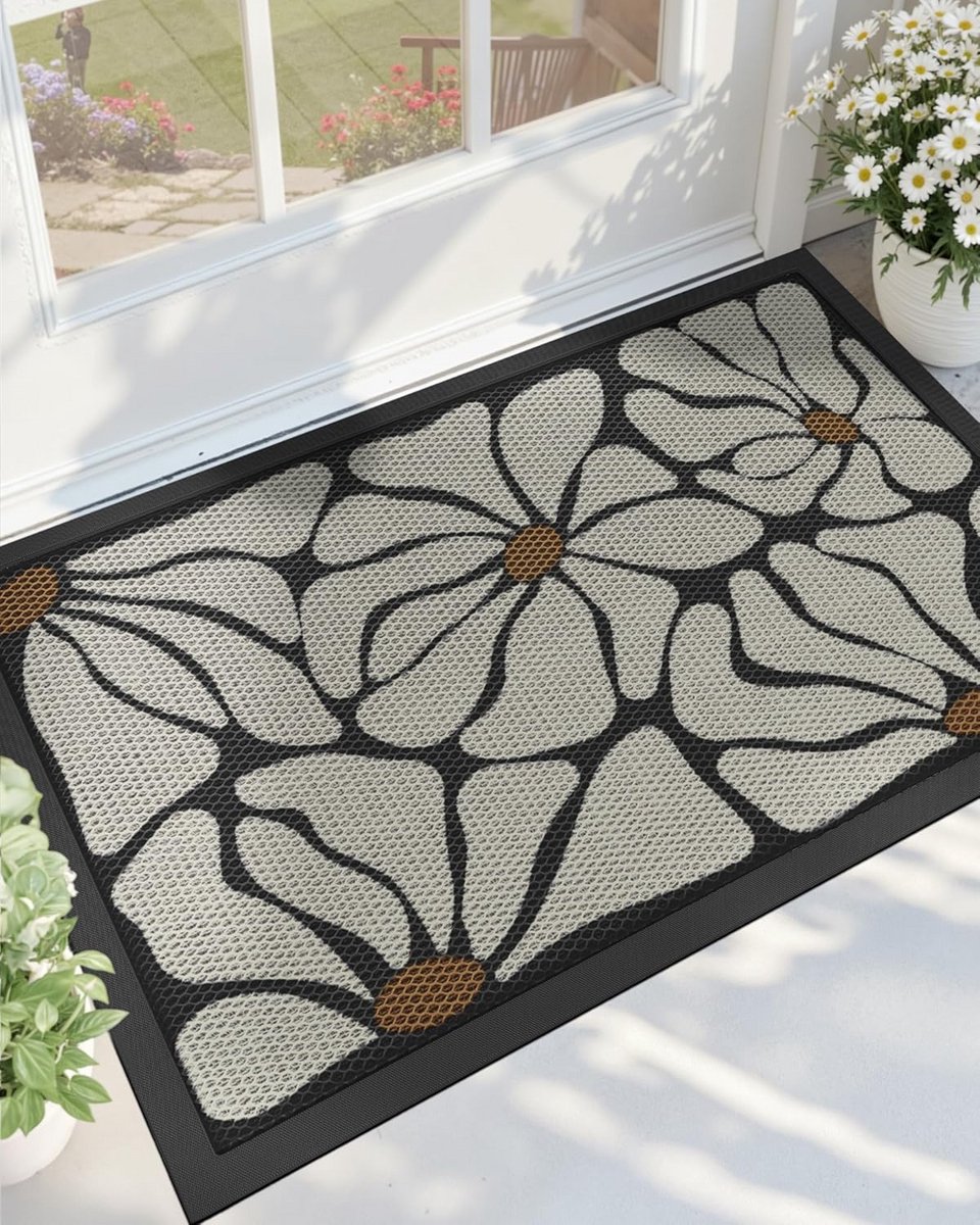 Buitendeurmat - Vuilvangmat - Schoon Huis - Antislip Ontwerp - 60 x 90 cm - Zwart Beige