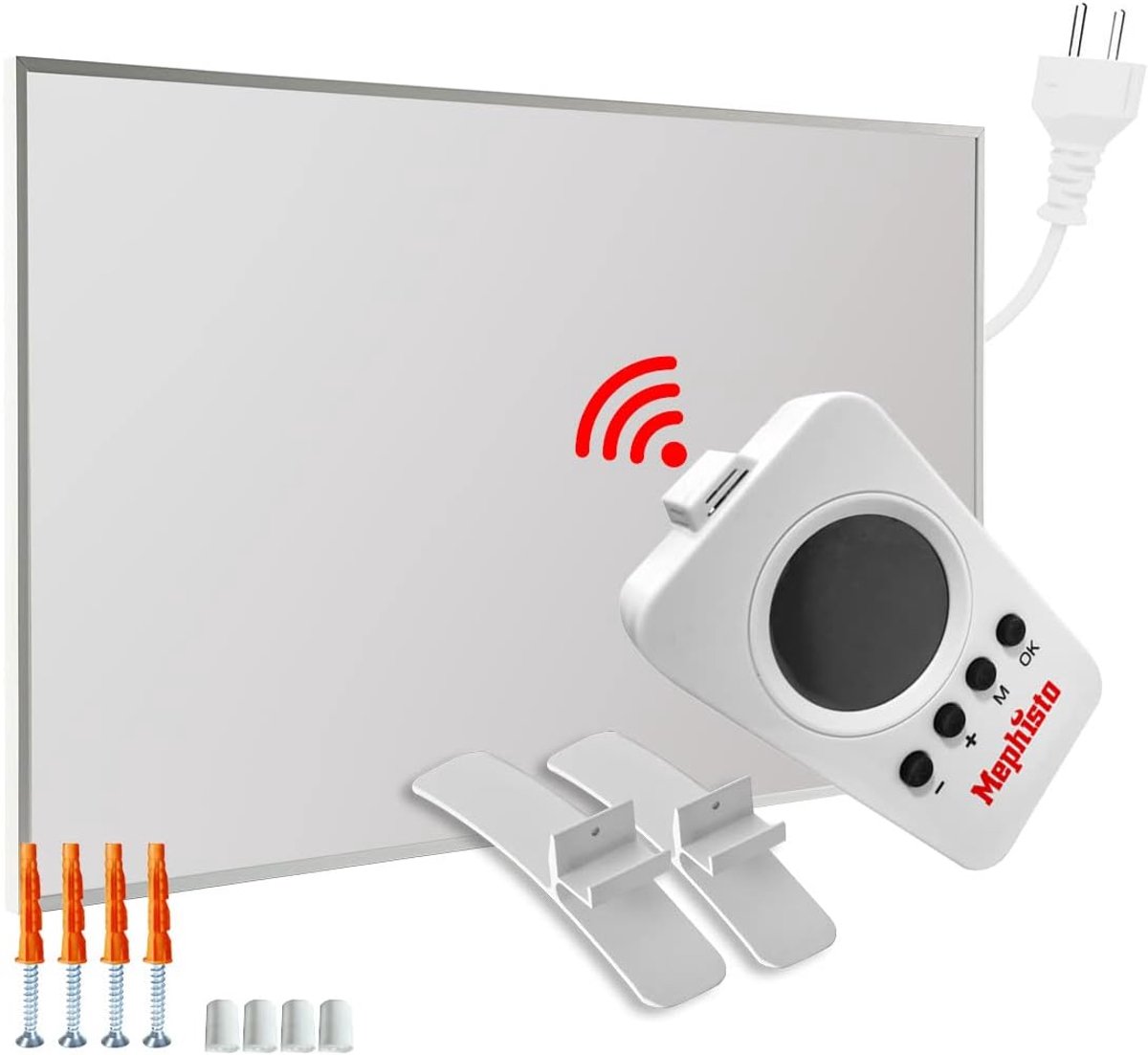 Infrarood Verwarming - Paneel Verwarming - Ruimte Verwarmen - Open Raam Detectie - 300 Watt - Rood